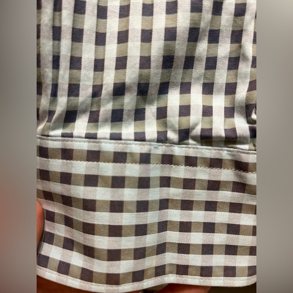 BUGATCHI shape fit, tailored men’s blue checkered dress shirt, large - Picture 5 of 13